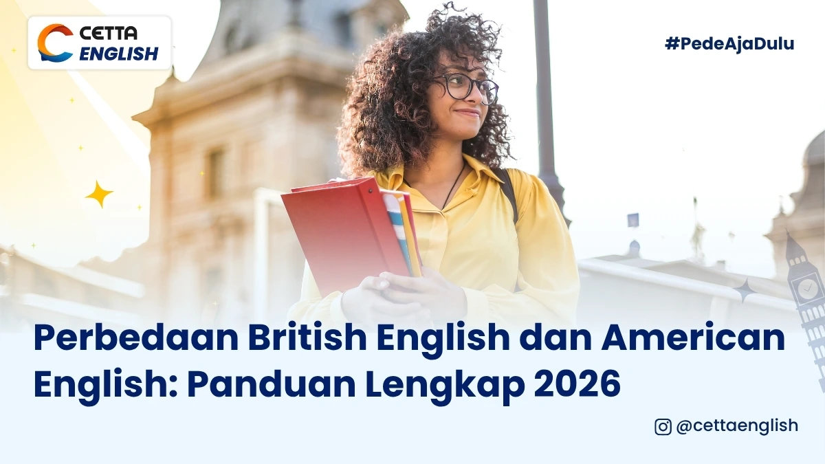 ilustrasi seorang perempuan yang mengerti perbedaan British english dan american english