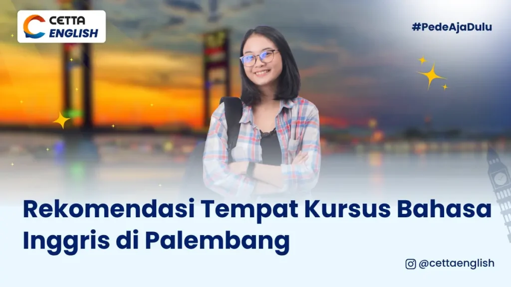 seorang perempuan berdiri di depan jembatan Ampera Palembang mengenakan setelan pakaian anak les