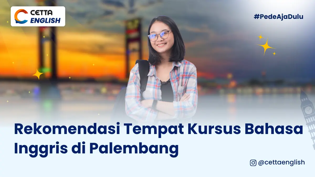 seorang perempuan berdiri di depan jembatan Ampera Palembang mengenakan setelan pakaian anak les