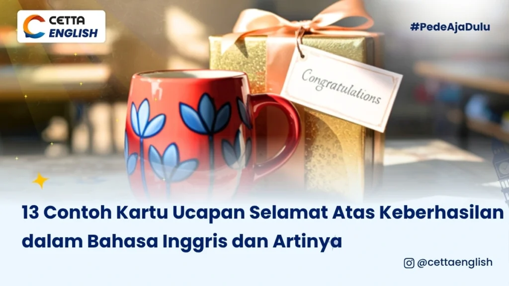 kotak hadiah bertulisan kartu ucapan congratulations untuk mengucapkan selamat atas keberhasilan seseorang dalam bahasa Inggris|gambar kartu ucapan selamat dalam Bahasa Inggris