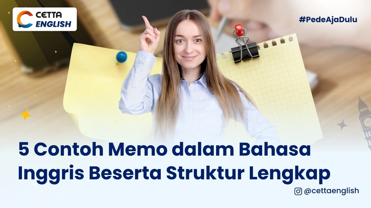 seorang wanita tersenyum mengacungkan jarinya ke atas karena memahami cara menulis memo dalam bahasa inggris|Foto seorang pria dan dua wanita berpose lucu menggunakan aksesoris seperti kacamata besar dan wig|foto Annisa Azizah istri Raditya Dika sedang membaca buku dengan anak perempuannya Alea|Nikita Willy sedang menggukan kegiatan rumah tangga yaitu ironing yang merupakan salah satu contoh dari kata kerja dalam bahasa inggris|Seorang wanita sedang menulis memo di buku memo|Seorang pria di depan laptop mempersiapakan bekerja ke Jerman 2026|artis korea mualaf bernama Ayana Moon berpose dengan jari hati ala Korea Selatan|foto aurelie moeremans artis campuran eropa dan Indonesia berpose dengan bendera Inggris dan papan bertulisan bahasa Inggris|seornag wanita sedang mempersiapkan tes bahasa Inggris TOEIC 2026