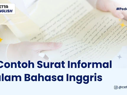 ilustrasi seseorang membuat surat informal dalam bahasa Inggris|ilustrasi iklan produk dalam bahasa Inggris