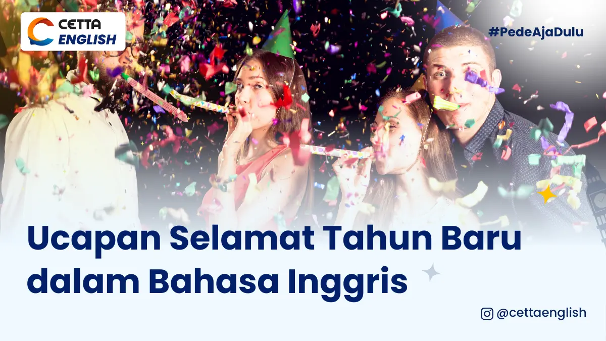 sekumpulan anak muda yang sedang merayakan tahun baru dengan konveti yang berterbangan dan terompet